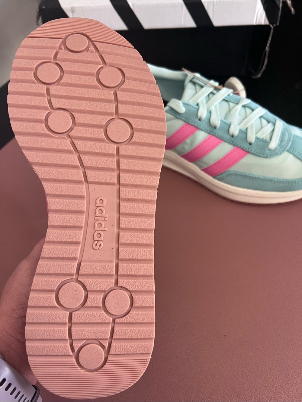 Adidas Run 70s 2.0 Sneaker Halo Mint Bliss Pink Off White Colorway Women's 7.5 - Picture 3 of 15